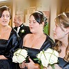 Bride preparing to enter church